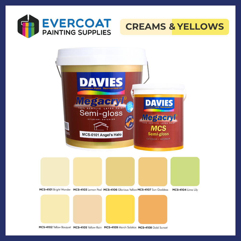 Megacryl® MCS™ Semi Gloss 100% Acrylic Premium Latex Paint (Creams & Yellows)