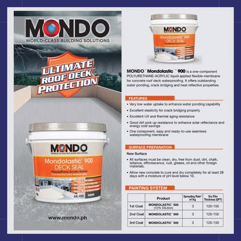 Mondolastic Deck Seal Polyurethane Acrylic Hybrid Roof Deck Waterproofer