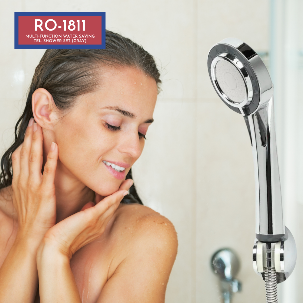 RO-1811 Rosco Multi-Function Water Saving Telephone Shower Set (Gray), 1.5m Hose