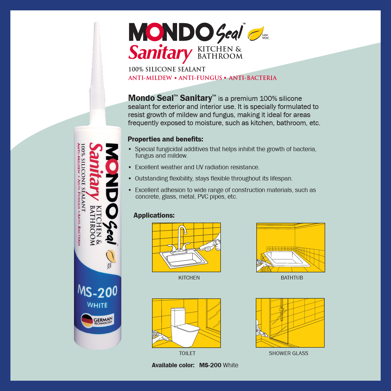 Mondo Sanitary Seal 100% Silicone MS-200 (270ML)