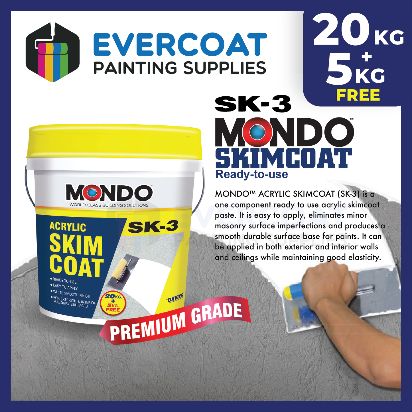 Mondo Skimcoat Acrylic Skimcoat Ready Mix (SK-3)