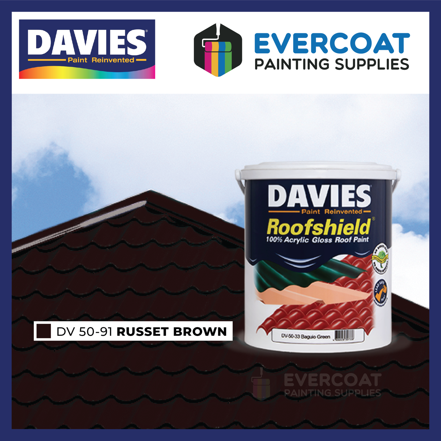 Davies Roofshield® 100% Acrylic Gloss Roof Paint (Browns & Oranges)