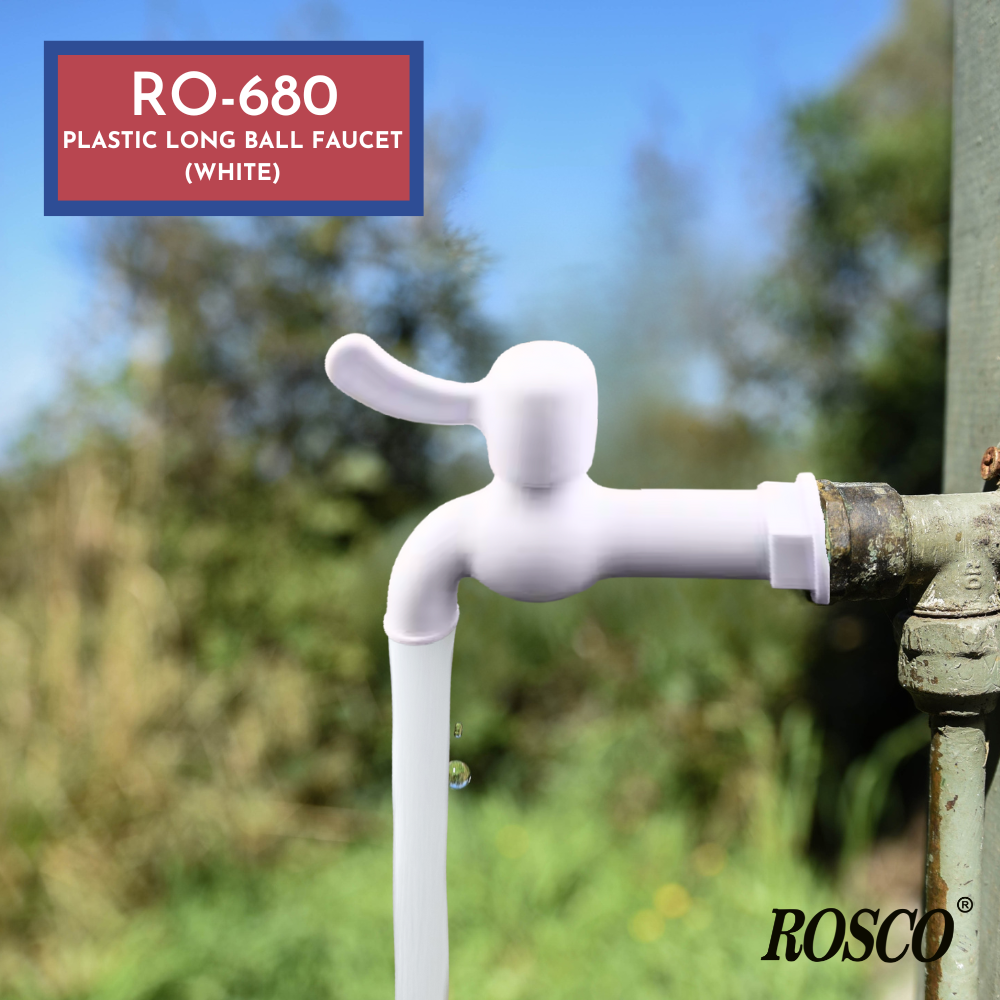 RO-680 Rosco Plastic Long Ball Faucet (White)