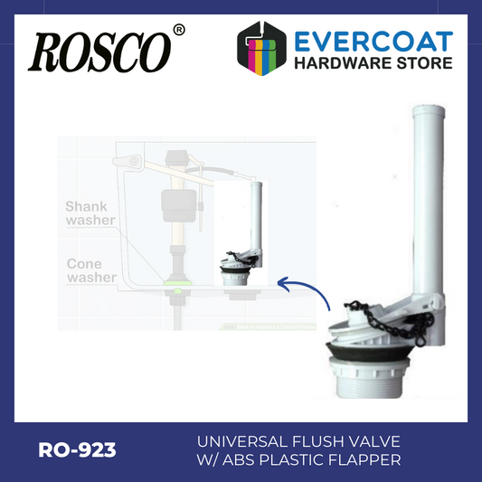 RO-923 Rosco Universal Flush Valve w/ Plastic Flapper