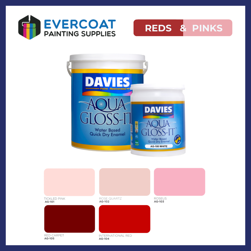 Aqua Gloss-it™ 100% Acrylic Quick Dry Enamel (Reds & Pinks)