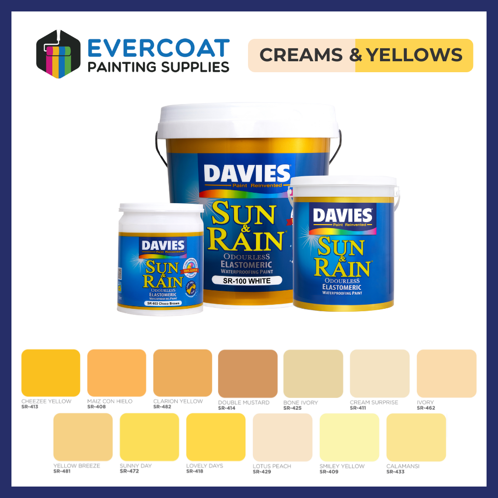 Sun & Rain® 100% Acrylic Elastomeric Paint (Creams & Yellows)