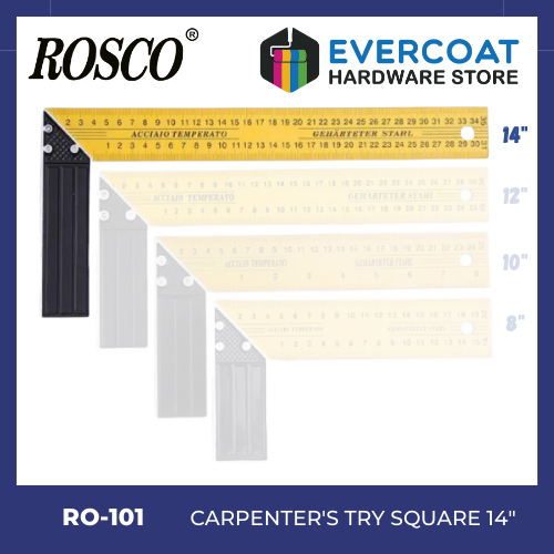 RO-101 Rosco Carpenter Try Square or L Ruler 8" / 10" / 12" / 14"