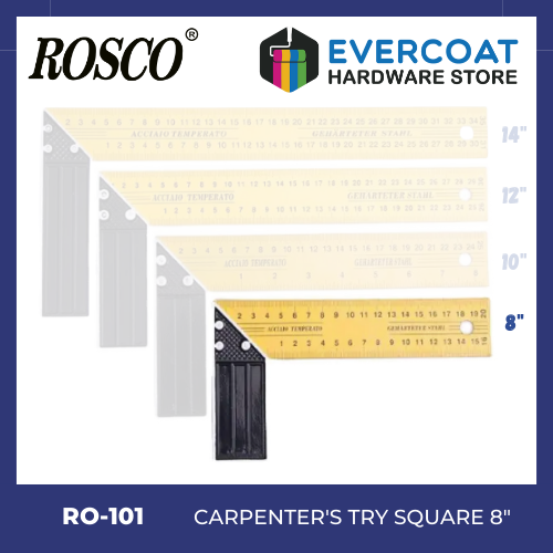 RO-101 Rosco Carpenter Try Square or L Ruler 8" / 10" / 12" / 14"